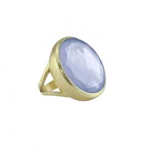 NEW MARCIA MORAN women's large oval statement ring in tanzanite